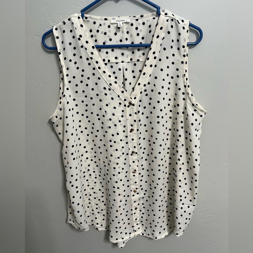 Maurice’s Polka Dot Button Up Tank